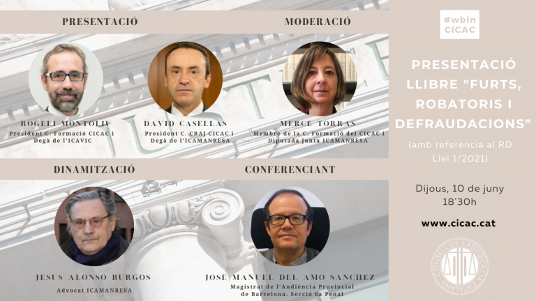 WbinCICAC: Presentaci&oacute; del llibre Furts, robatoris i defraudacions